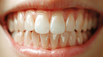 Close Up of a Womans Bright Smile With White Teeth