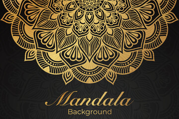 Luxury mandala invitation greeting card design, circular pattern vector design,