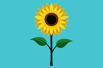 colorful Sunflower Illustration sitting ups and starring in front