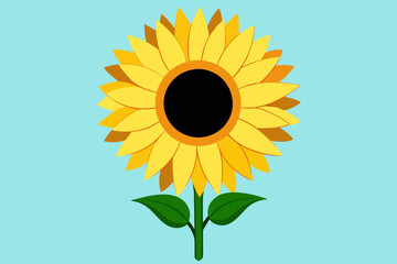 colorful Sunflower Illustration sitting ups and starring in front