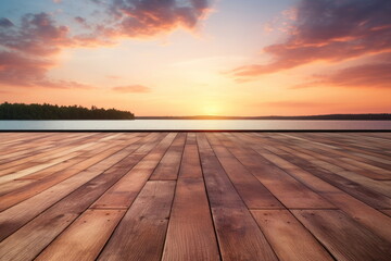 Wooden floor with natural background, for product background