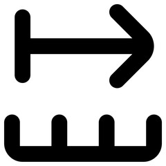 length icon, simple vector design
