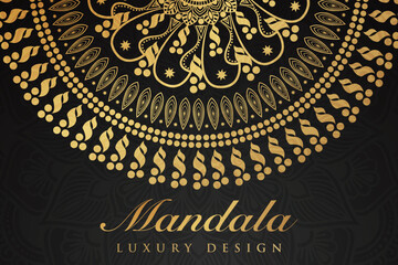 Luxury mandala invitation greeting card design, circular pattern vector design, © 月 明