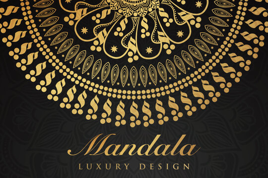 Luxury mandala invitation greeting card design, circular pattern vector design,
