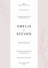 Elegant wedding Invitation design | Fully customizable