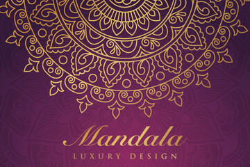 Luxury mandala invitation greeting card design, circular pattern vector design,