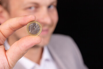 Concept of a quick loan in a European form. Startup, business idea.