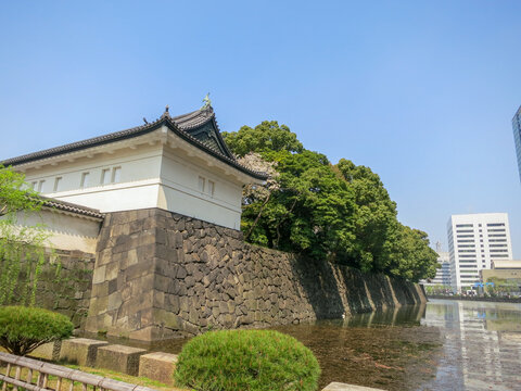 Images of Japan - Otemon Gate Tower of Imperial Palace under Blue Sky