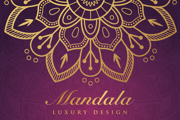 Luxury mandala invitation greeting card design, circular pattern vector design,