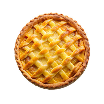 Pineapple pie isolated on transparent background.