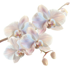Naklejka na ściany i meble Closeup of white orchids on transparent background, stunning floral art