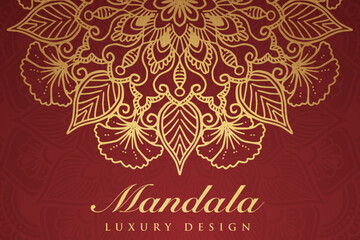 Luxury mandala invitation greeting card design, circular pattern vector design,