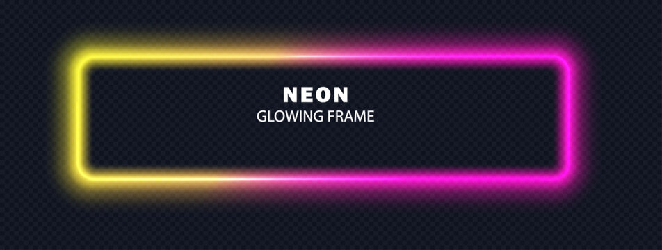 Gradient blurred frame with copy space. Fluid vivid gradients banners, posters. Pink yellow Color neon template.