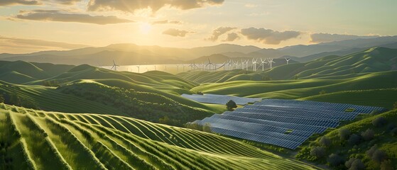 Harmonious blend of nature and technology unveils the boundless potential of renewable energy...