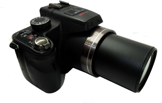 A modern bridge camera against a transparent background