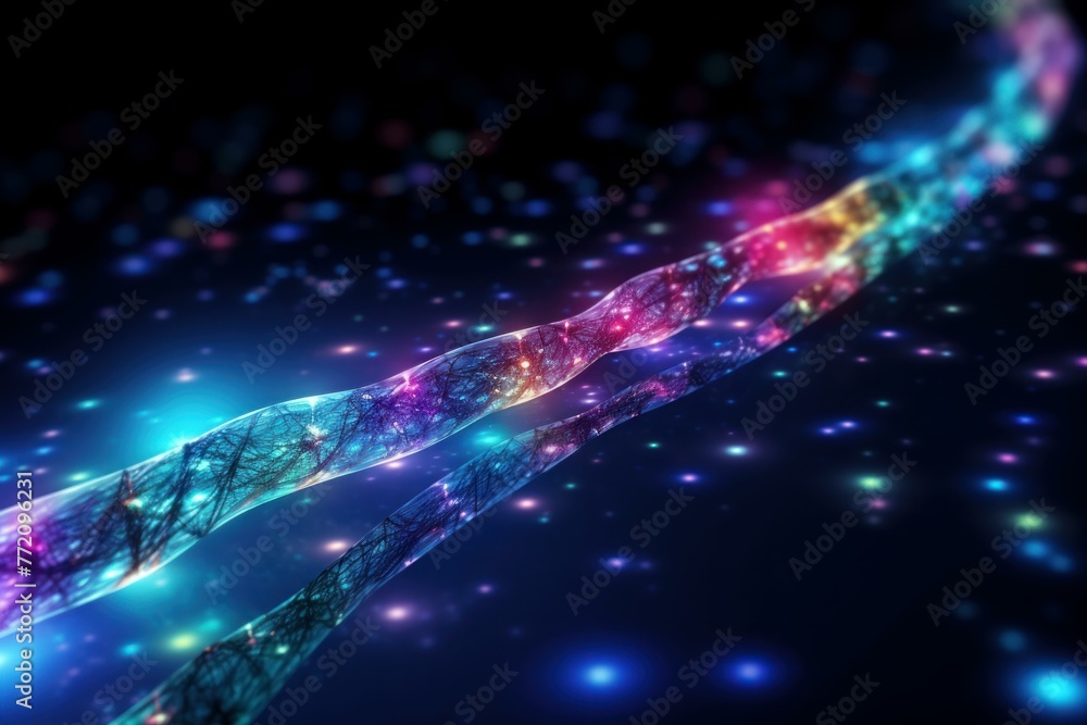 Aufkleber continuous optic cable internet connection. digital data. generate ai