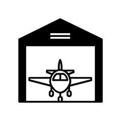 hangar icon. black fill icon