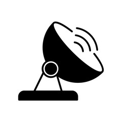 satellite dish icon. black fill icon