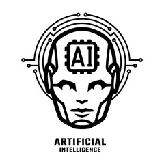 Artificial intelligence logo, symbol. - 772096632