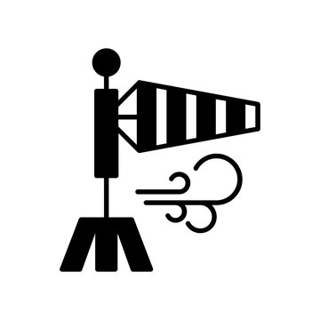 windsock icon. black fill icon