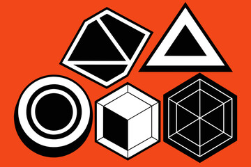 Geometric Shape Set  vector design 