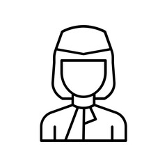 Stewardess icon. outline icon
