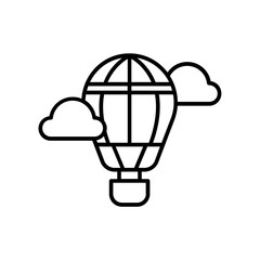 Hot air balloon icon. outline icon