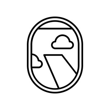 recommend clip art: airplane window icon. outline icon