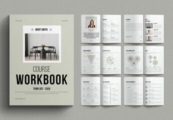 Course Workbook Template Design Layout - obrazy, fototapety, plakaty