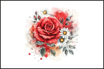 watercolor floral design, watercolor flower vector, watercolor flower vector art.