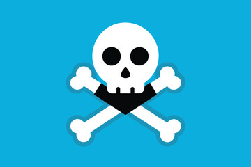 Obraz na płótnie Canvas Crossbones and skull death flat vector icon for apps and games
