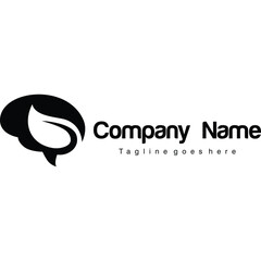 Vector flat icon logo Natural Brain Health Company isolated on a white background