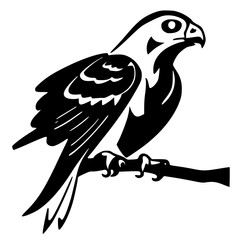 Sleek Falcon Logo: Striking Black and White Symbol of Speed and Precision