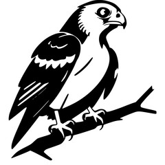 Falcon Logo: Striking Black and White Symbol of Speed and Precision