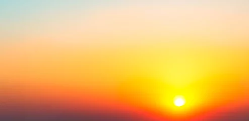 Foto op Plexiglas Sunset Sky Overlay Gradient Sunrise Horizon Dawn Background Gold Red Sun Cloud Landscape Skyline Beautiful Evening Warm Light Sunshine Scenic Yellow Oragne Red Sunlight Summer Spring Backdrop Travel. © wing-wing