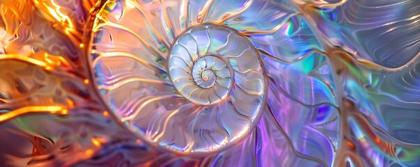 Glowing Geode A Rainbow-Colored, Iridescent, and Ethereal Fossil Flower Generative AI - obrazy, fototapety, plakaty