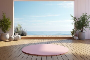 Natural Outdoor yoga mockup background. Body relax. Generate Ai