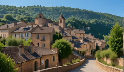 Fototapeta na wymiar Najac village in the south of France