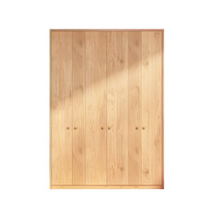Naklejka na ściany i meble Rectangular hardwood cabinet with transparent background, casting a shadow