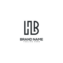 Naklejka premium Abstract HB BH letter logo design vector elements. Initials monogram icon.