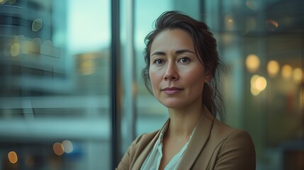 Obraz premium Canadian Businesswoman with Determined Look, Canadian, businesswoman, determined