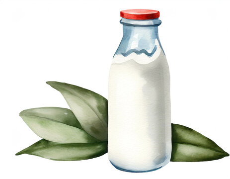 Milchflasche isoliert auf weißen Hintergrund, Freisteller