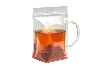 Instant Brew Plastic Tea Bag isolated on transparent background
