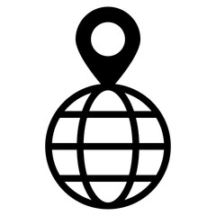 Globe with pin icon