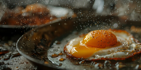 frying pan with a fried egg