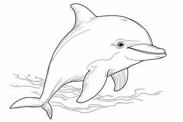 Fototapeta premium Coloring pages of sea animals for children to print. Coloring for school. Coloring for the house. Creative hobbies for children.