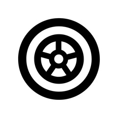 Fototapeta premium Wheel icon black, outline style and transparent&nbsp;background