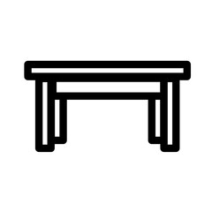 Table icon in black, outline style and transparent background