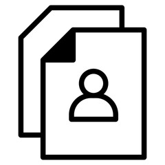 CV vector icon, resume symbol, document with profile icon