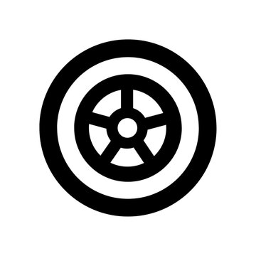 recommend clip art: Wheel icon black, outline style and transparent background